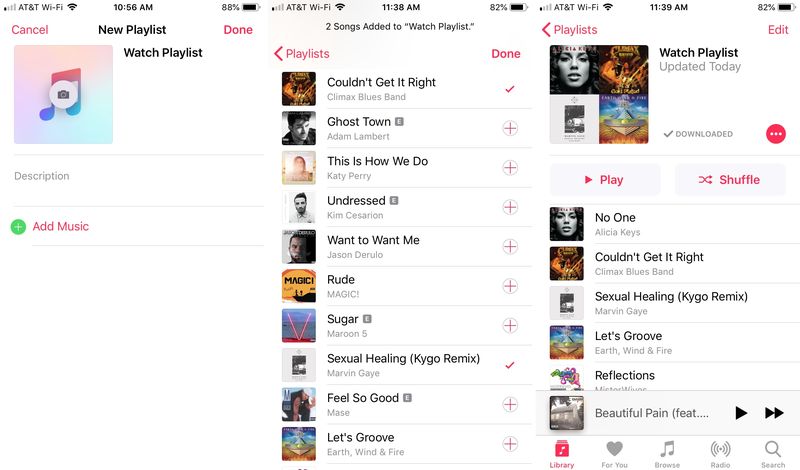 Ajouter de la musique à la liste de lecture iPhone
