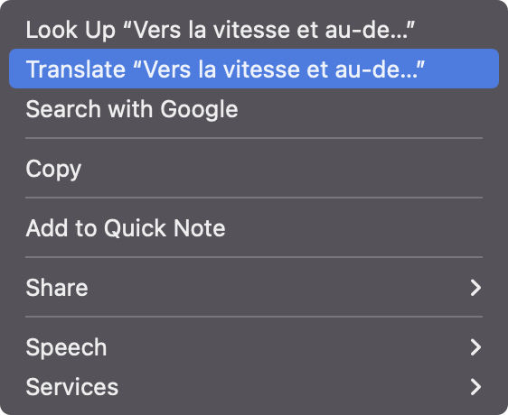 macOS 12 translate