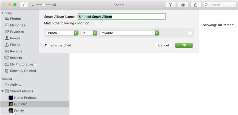 New Smart Album in Photos Mac