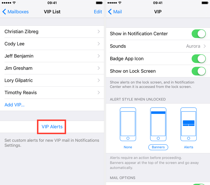 Add VIP alerts