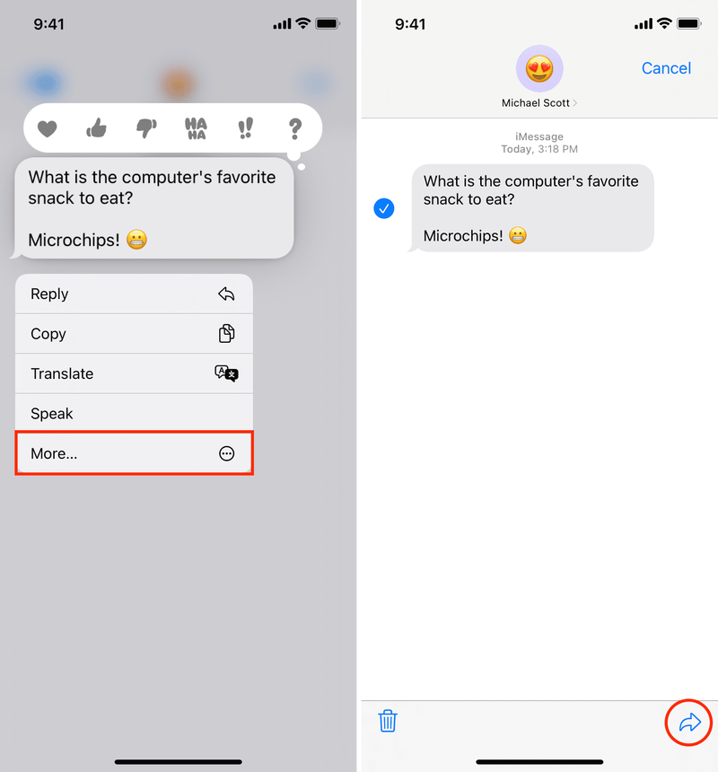 Transférer iMessage sur iPhone