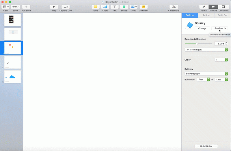 Keynote Bounce Animation Balloon