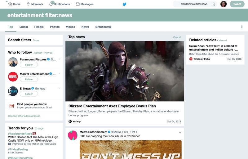 Twitter Entertainment News
