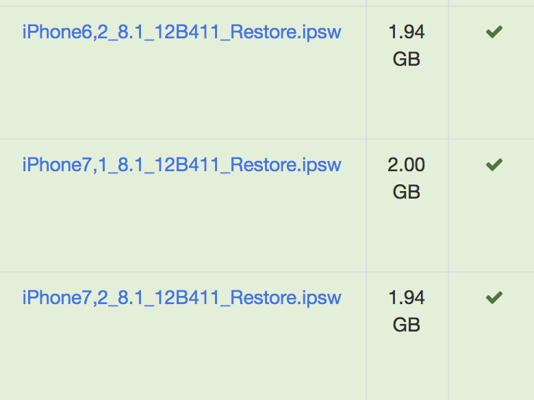 iOS 8.1 signing status