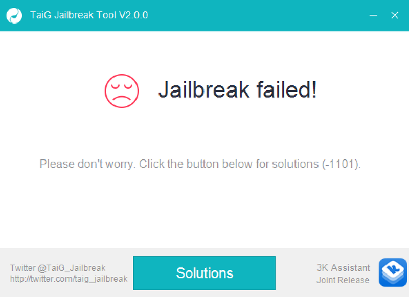 Jailbreak Failed taig 2.0.0 iOS 8.3