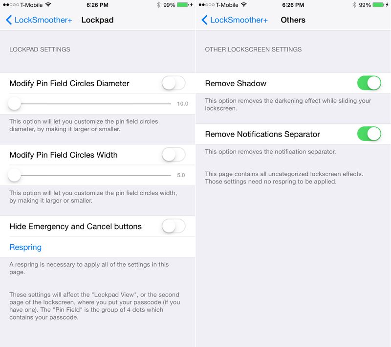 LockSmoother+ preferences 2