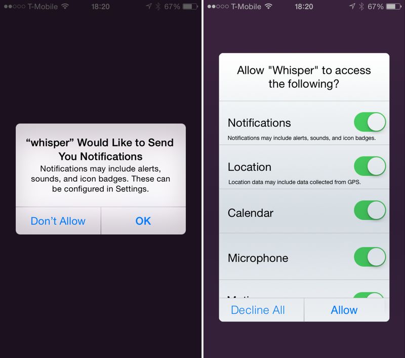 iOS Permission Handling