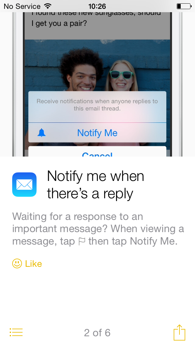 iOS 8 tip notify me