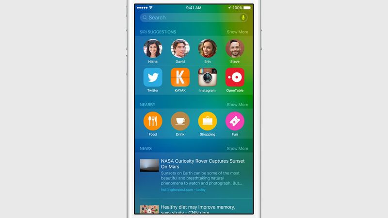 Spotlight iOS 9