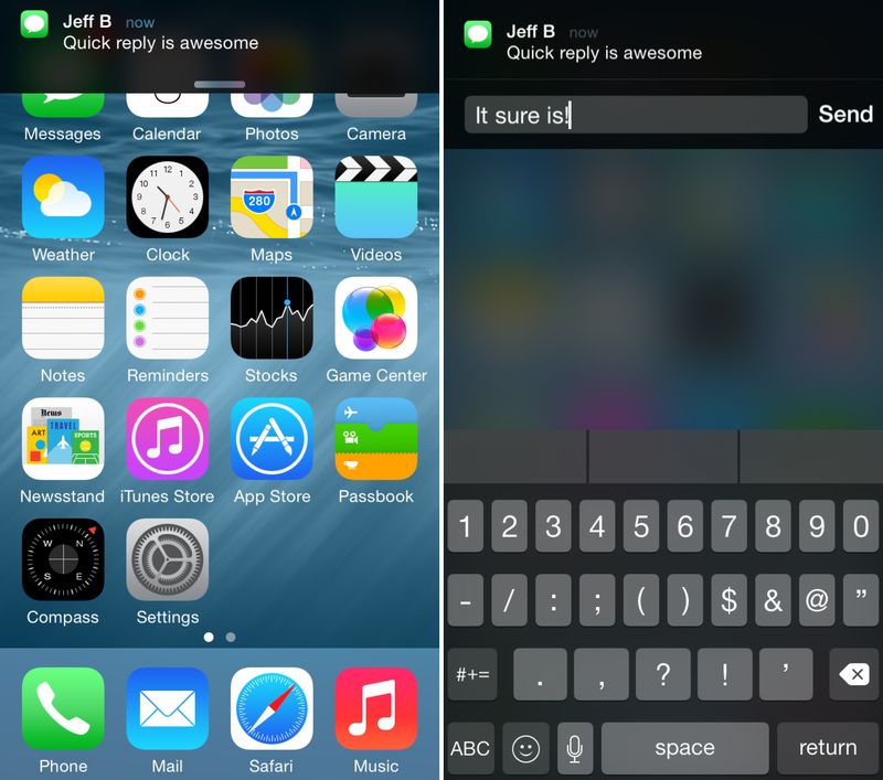 Quick Reply iOS 8