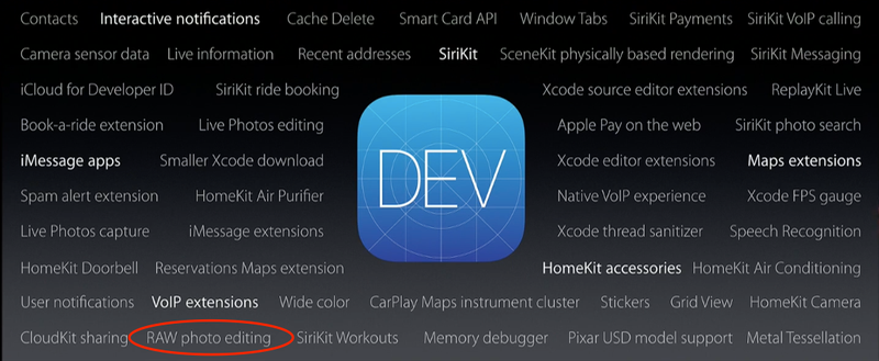 iOS 10 changes for developers RAW Photo editing slide 001