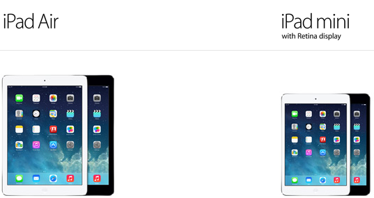 iPad air vs mini retina