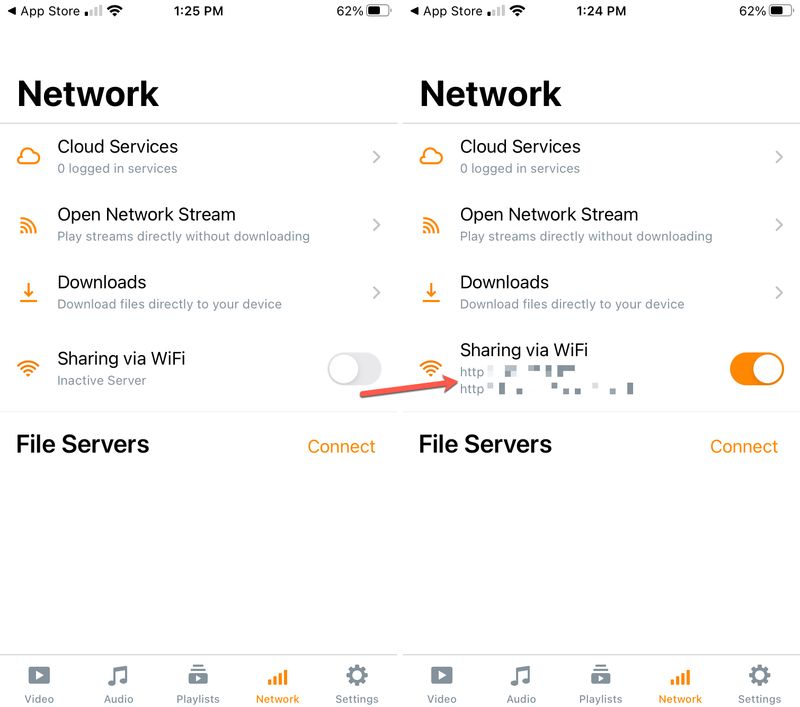 Partage VLC via Wi-Fi