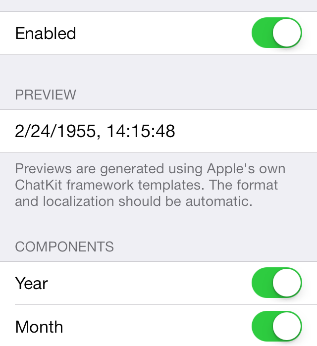 Dated Settings