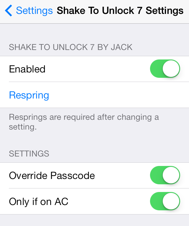 Unshaker7 Settings