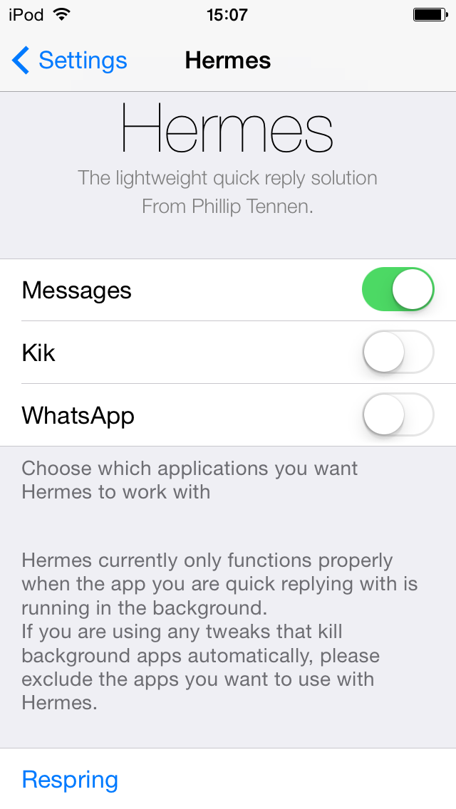 hermes prefs