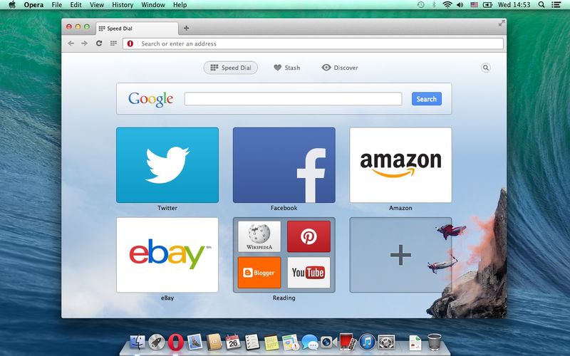 Opera 15 for Mac (Speed Dial)