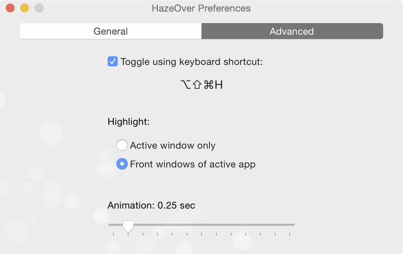 HazeOver Preferences