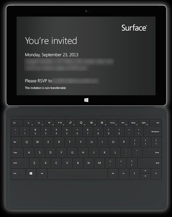 Microsoft (September 23 Surface 2 invite)