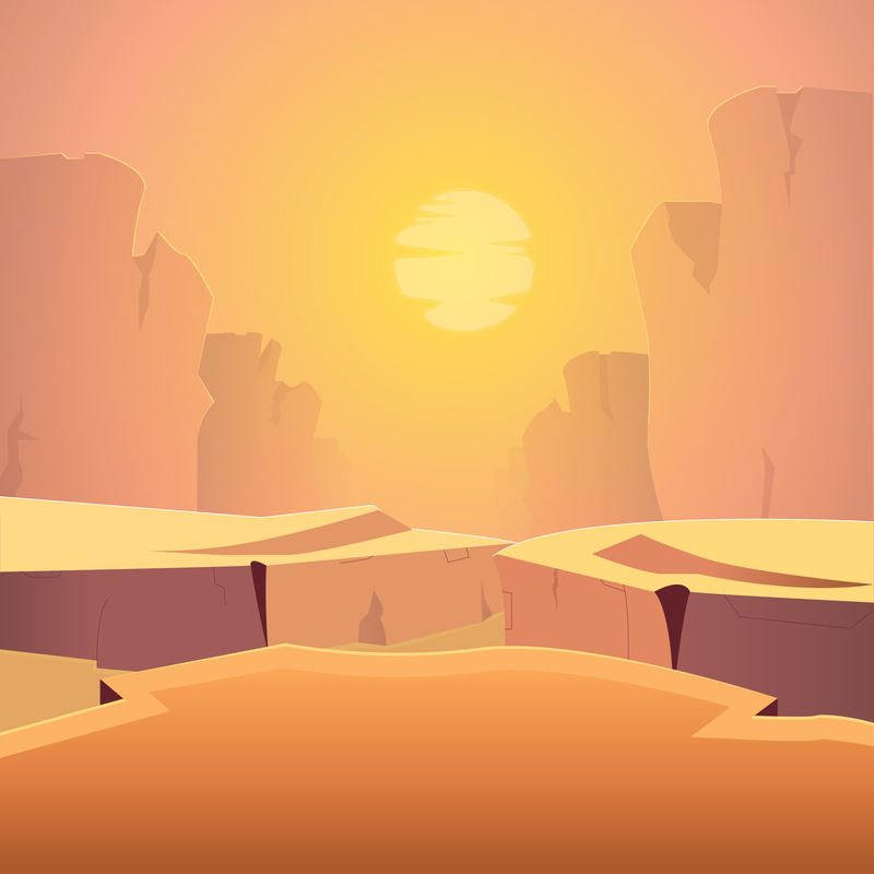 Desert Canyon Cartoon iPad Wallpaper