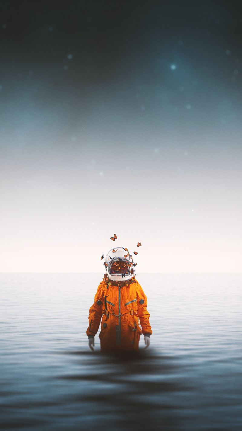 iPhone wallpaper abstract portrait astronaut macinmac