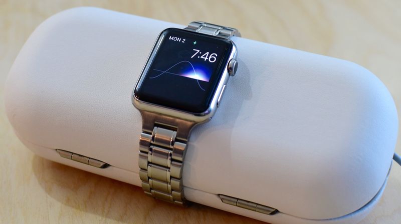 Apple Watch charging on TimePorter