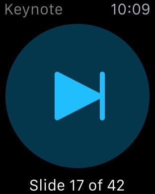 Application Keynote Télécommande Apple Watch