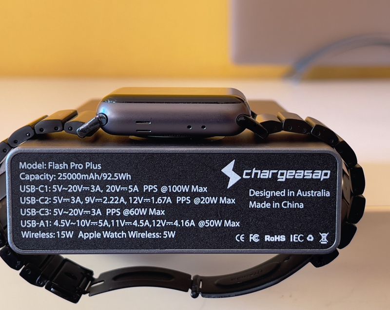 A photograph showing the backside of Chargeasap