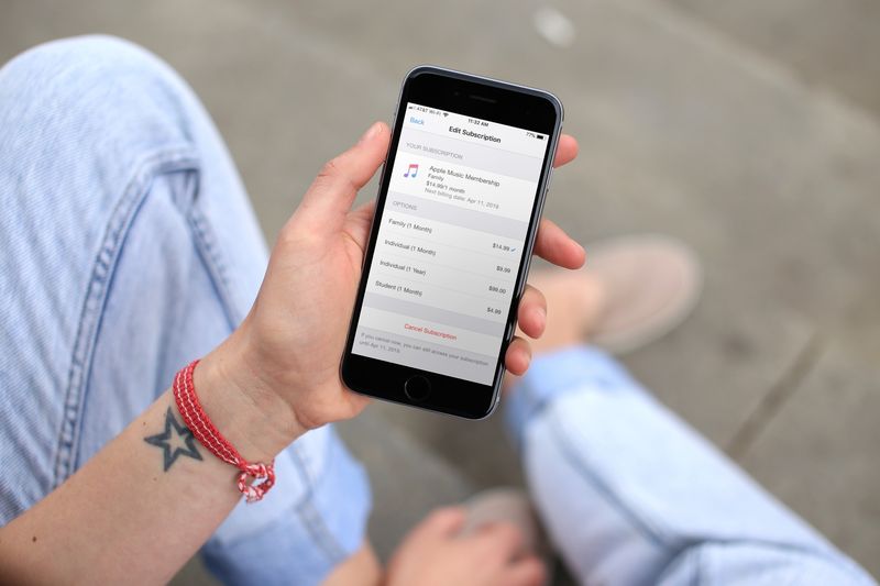 Apple Music Subscription Page on iPhone