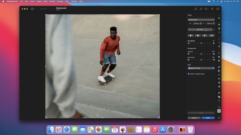 A still from the official video promoting the ML Crop feature in Pixelmator Pro 2.1 for Mac