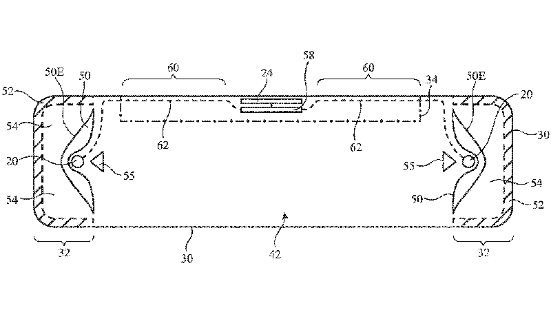 A drawing showing the top-down view of an Apple smart sleep mask, as outlined in an USPTO patent grant 