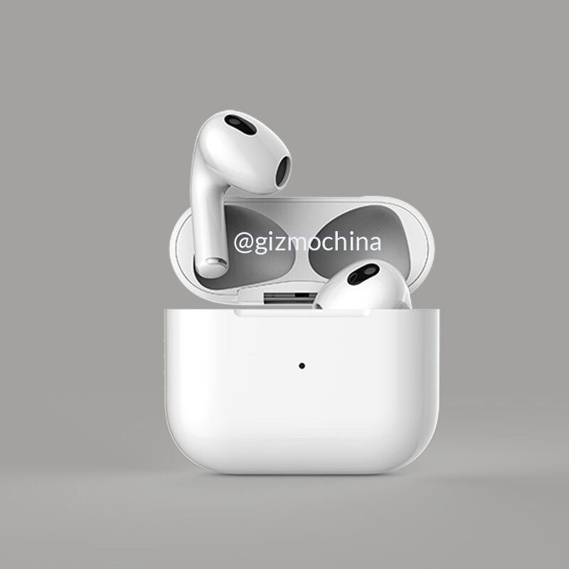 A CAD render of the smaller AirPods 3 charge case