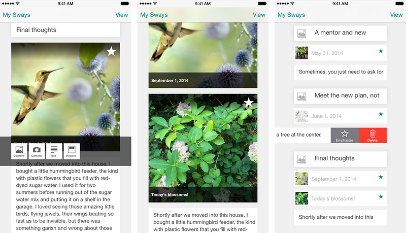 Microsoft Office Sway 1.1 for iOS iPhone screenshot 002