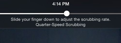 Infuse 2.1 for iOS (variable scrubbing speed, iPhone screenshot)