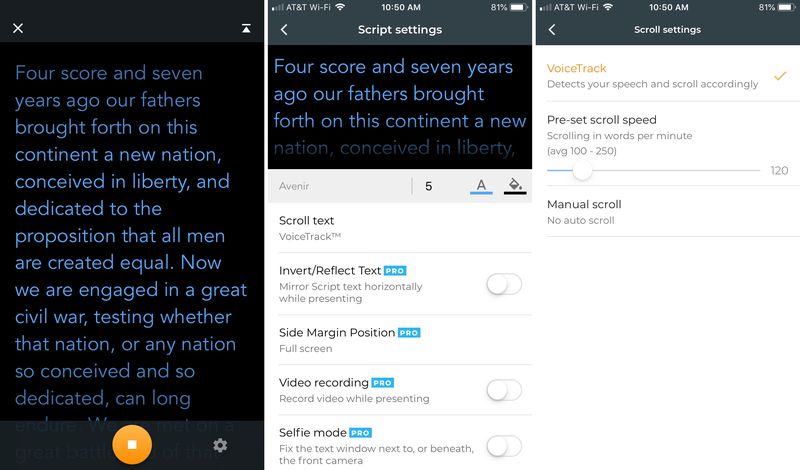 PromptSmart Lite Teleprompter on iPhone