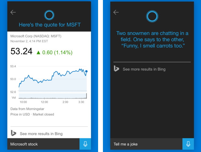 Cortana 1.2.1 for iOS iPhone screenshot 002