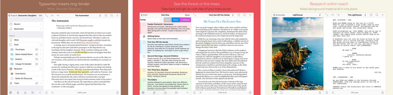 Scrivener 1.0 for iOS iPad screnshot 001