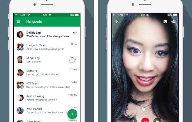 Google Hangouts 4.0 for iOS iPhone screenshot 001