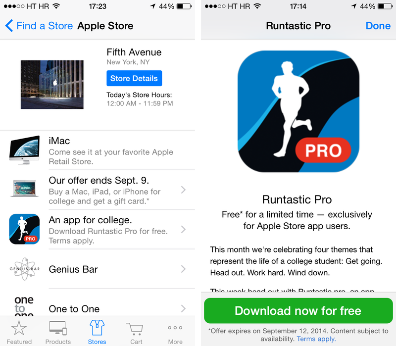 Apple Store (Runtastic Pro free offer 001)