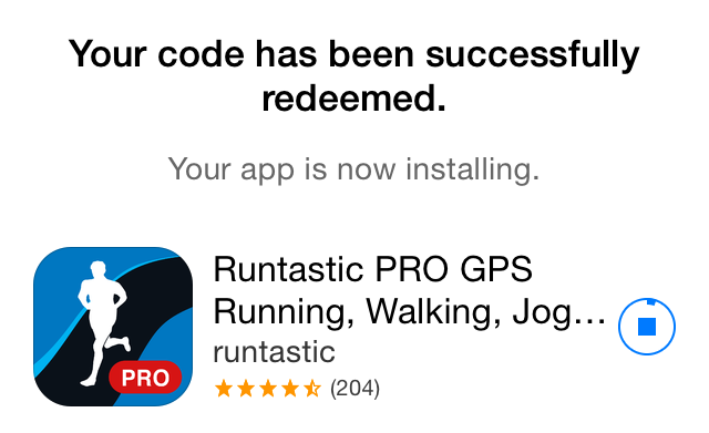 Apple Store (Runtastic Pro free offer 003)