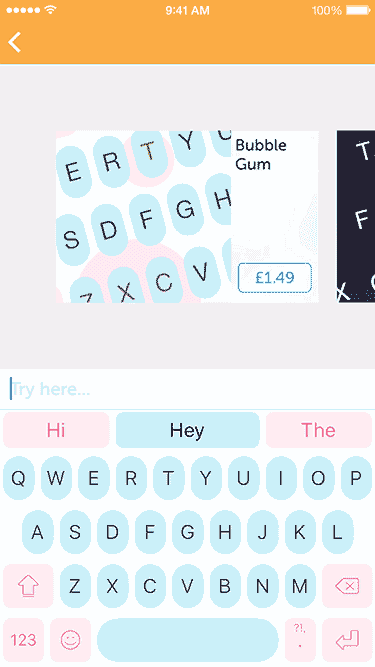 SwiftKey for iOS Bubble Gum dynamic theme animation