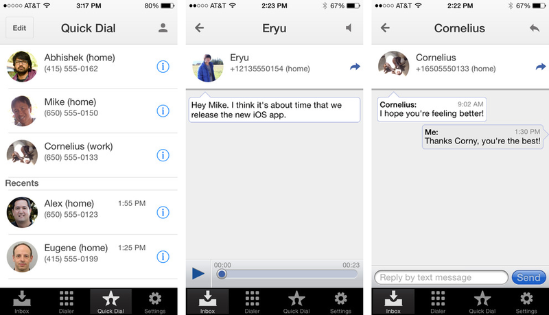 Google Voice 1.6 for iOS (iPhone screenshot 002)