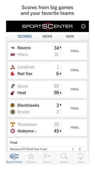 ESPN SportsCenter 4.0 for iOS (iPhone screenshot 001)