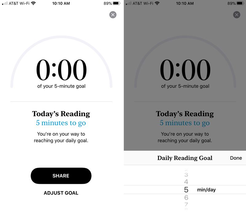 Adjust Daily Reading Goal Books iPhone