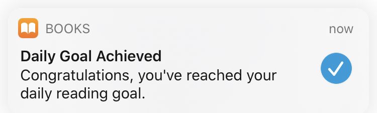 Achieved Daily Reading Goal Books iPhone