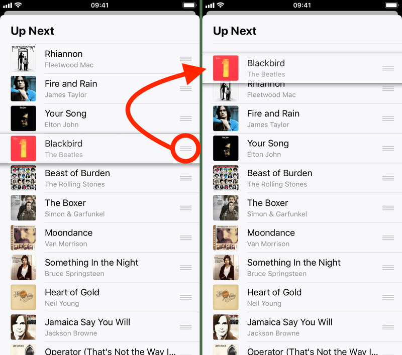 Rearrange songs in your Apple Music queue