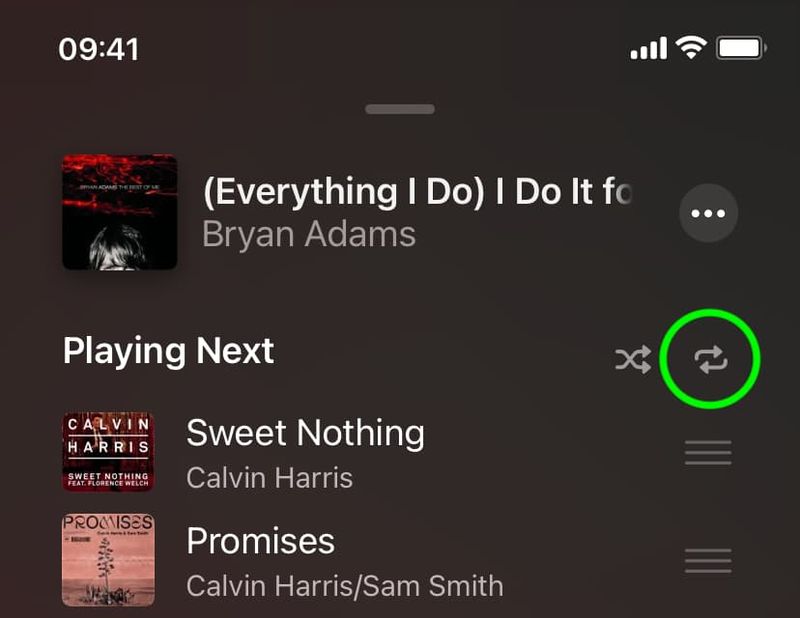 Désactiver la répétition de musique sur iPhone