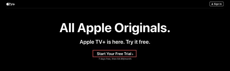 Start free trial Apple TV+ web