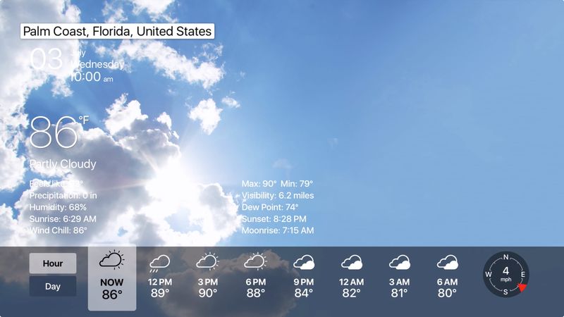 Météo en direct sur Apple TV