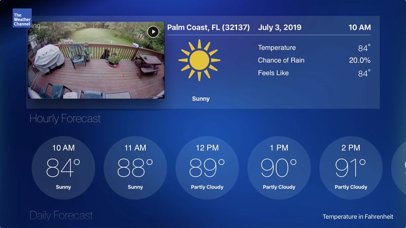 La chaîne météo sur Apple TV